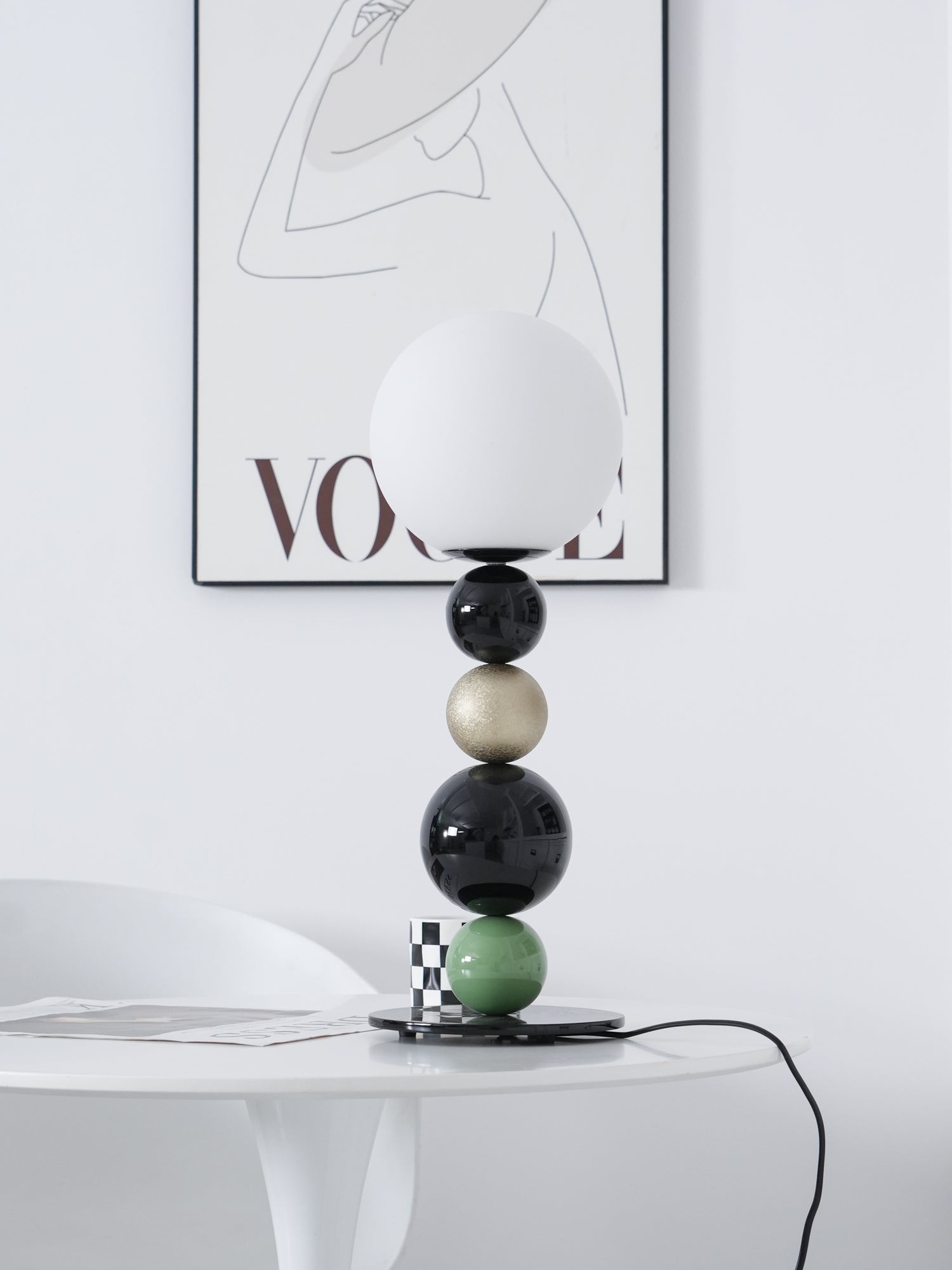 Round Balls Stacking Green Table Lamp M417