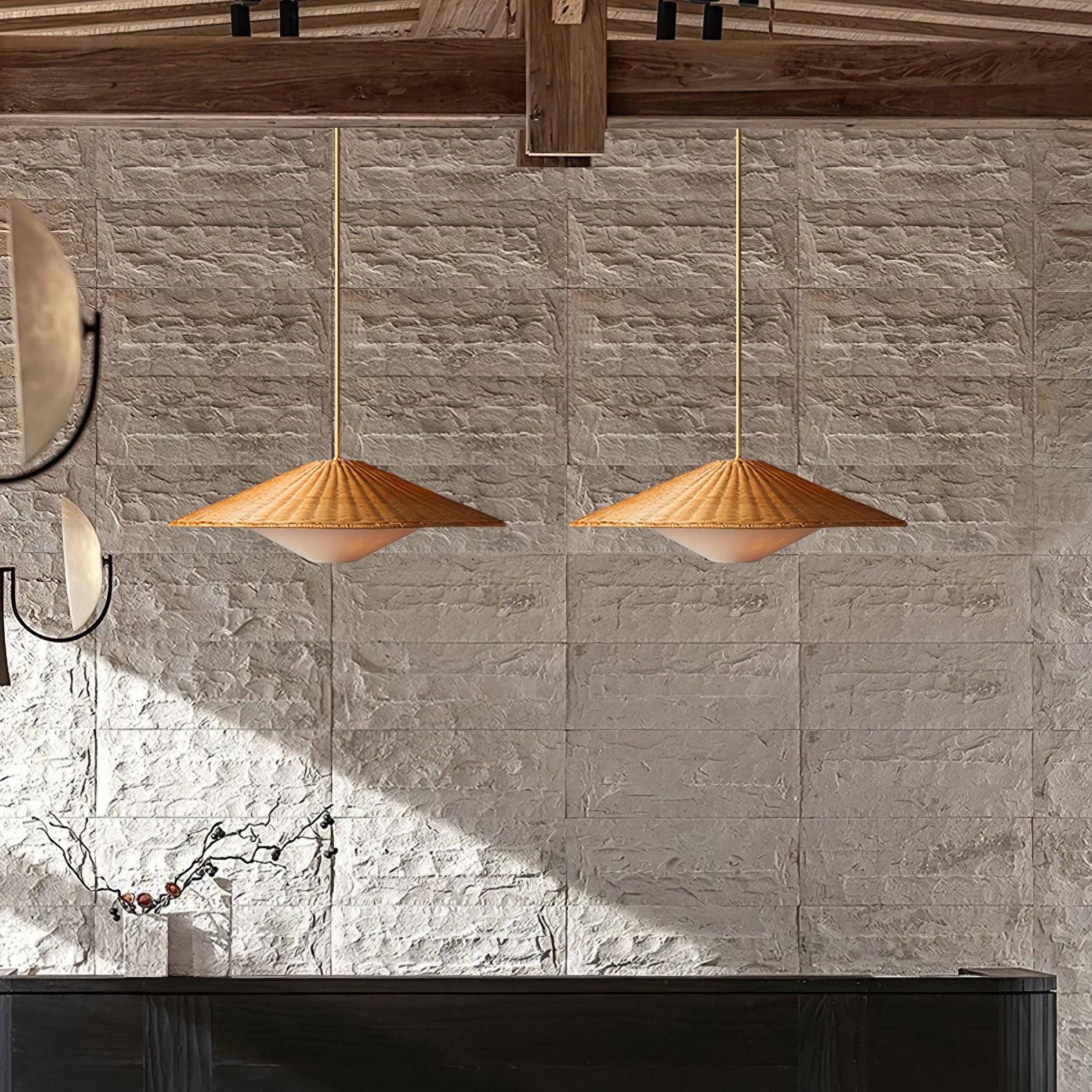 Rattan Hat Pendant Light Suitable For Living Room M513