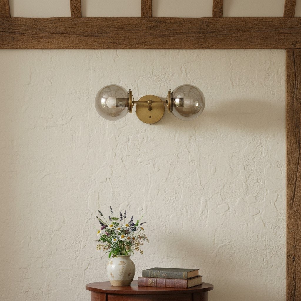 Lumio Globe Double Globe Vanity Wall Light - Rustic Farmhouse Bathroom Wall Fixture T336