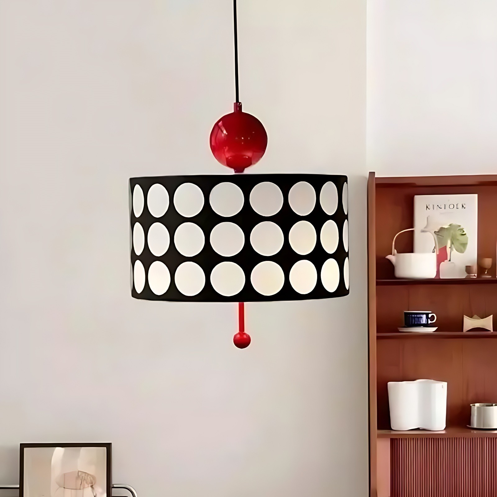Polka Dot Lattice Pendant Lamp - French Vintage Light for Dining M165