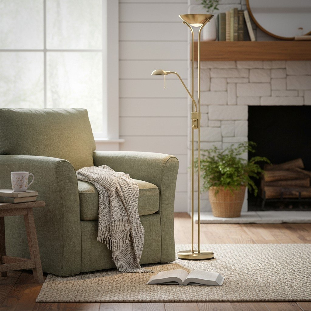 Linexis Art Deco Metal & Opal Glass Floor Lamp - Dual-Light Design for Modern Interiors T942
