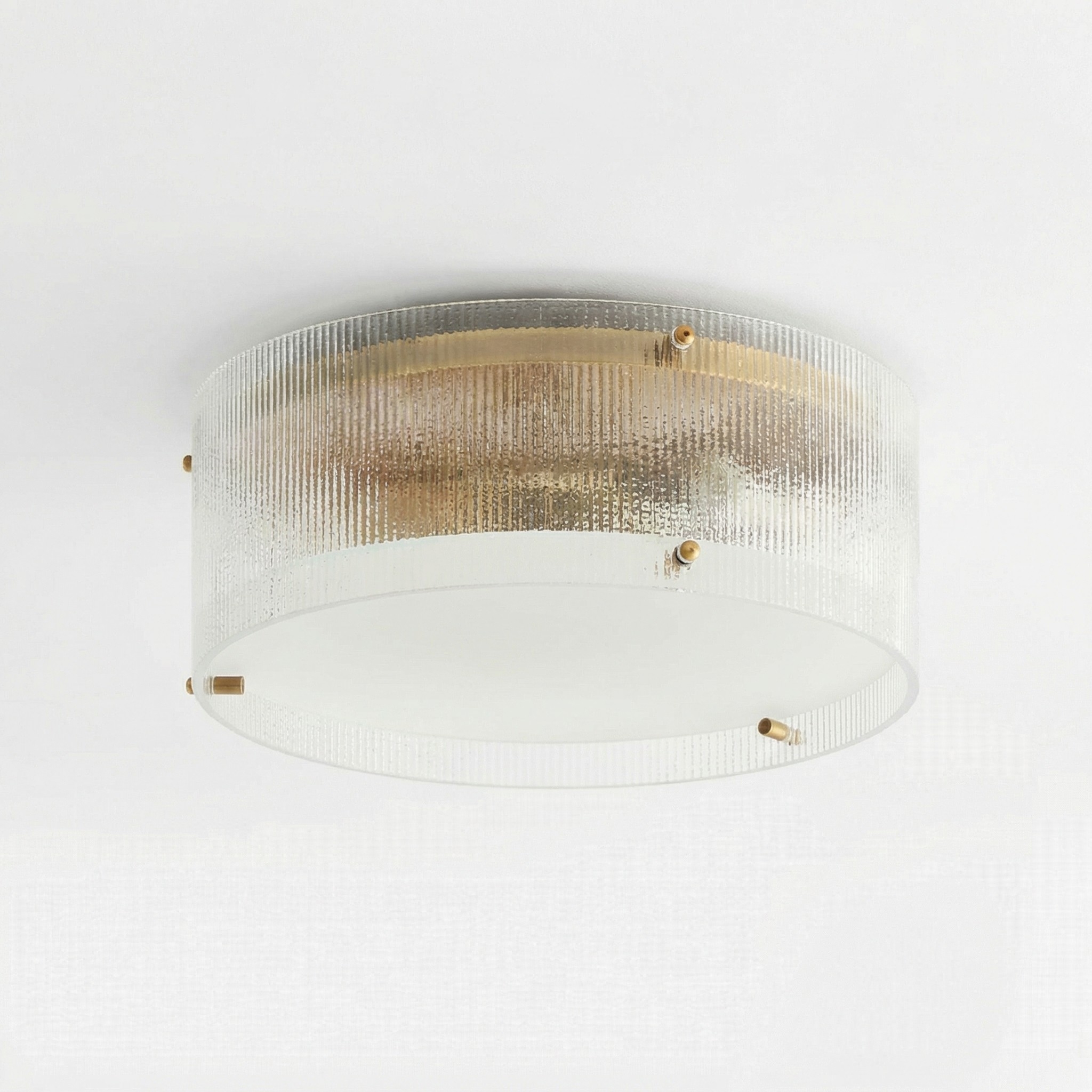 Glimmerove Fluted Glass Flush Mount Light - Modern Ceiling Fixture  T1101