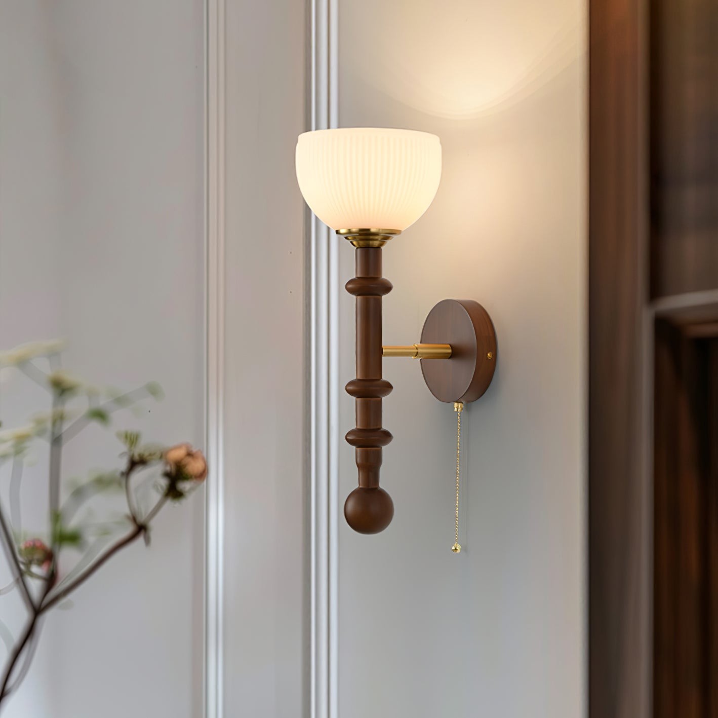 Retro Solid Wood Series Wall Lamp M419