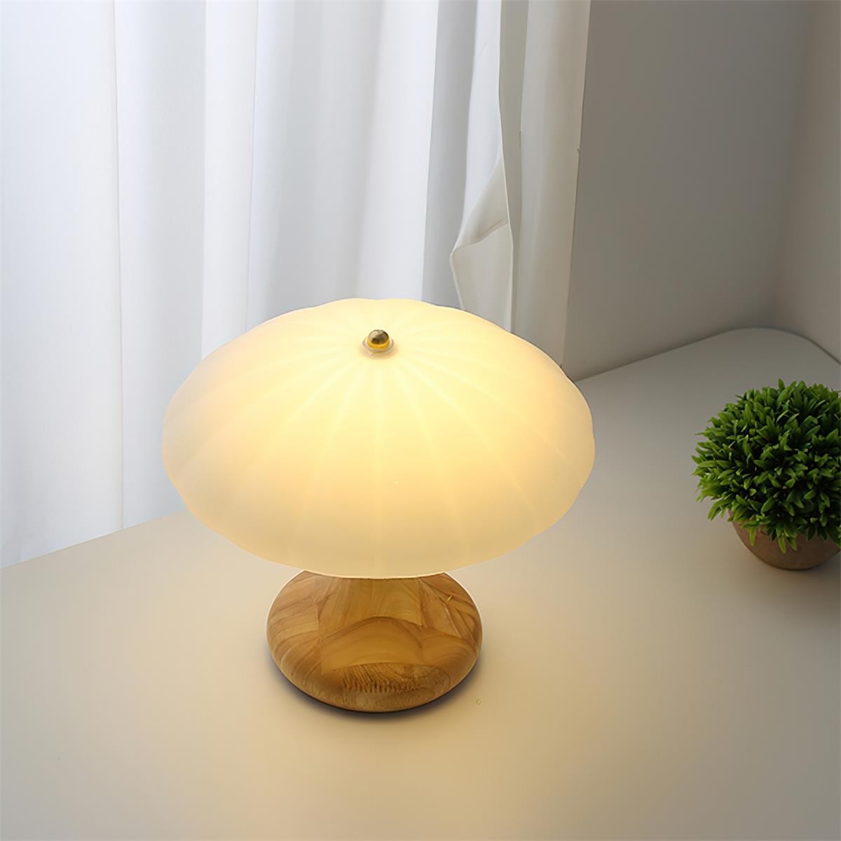Mushroom Shape Curved Table Lamp M90