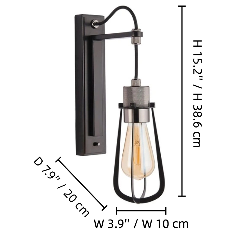 Readium Industrial Metal Wall Sconce - Modern Togle Switchg for Living Room and Study T888