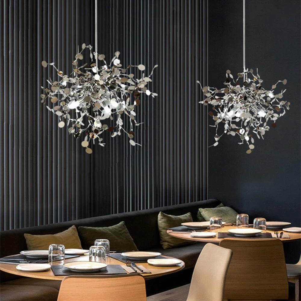 Modern Creative Decorative Leaf Stainless Steel Pendant Light M58