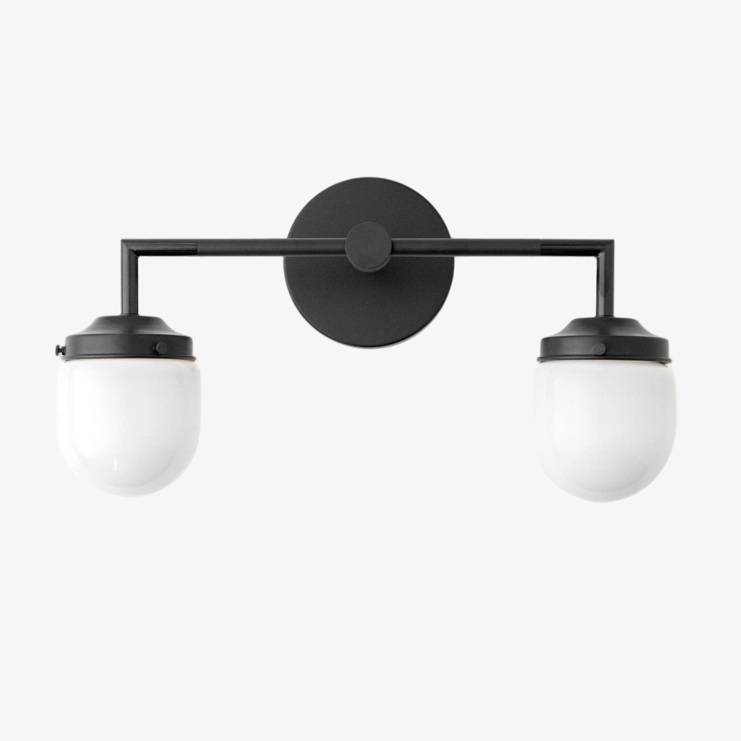 Opalume Glass Double Vanity Light - Vintage Style Bathroom Double Wall Lighting T303