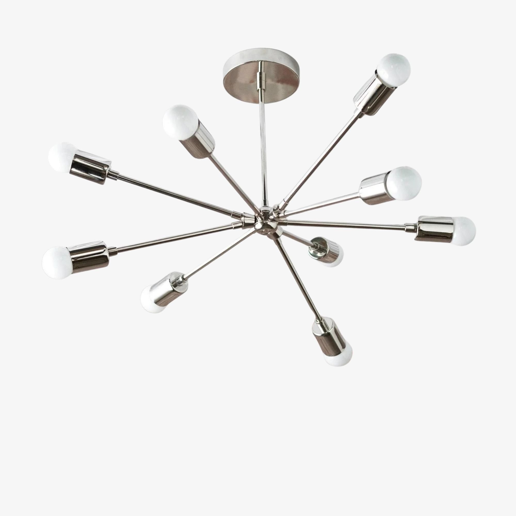Mobilux Line Mid Century Sputnik Chandelier - Modern Brass Ceiling Light T317