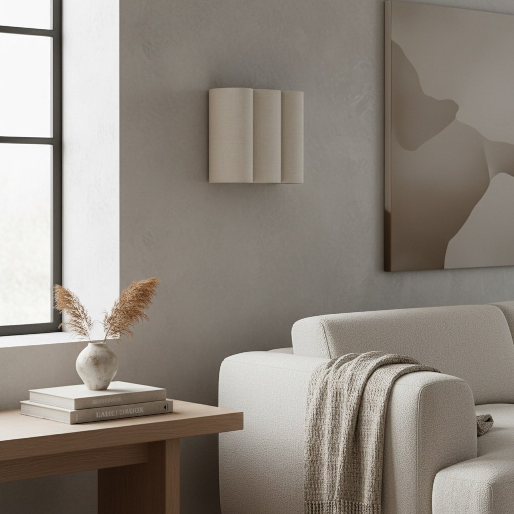 Linbron Soft Linen Wall Sconce - Minimalist Fabric Wall Light for Bedroom T478
