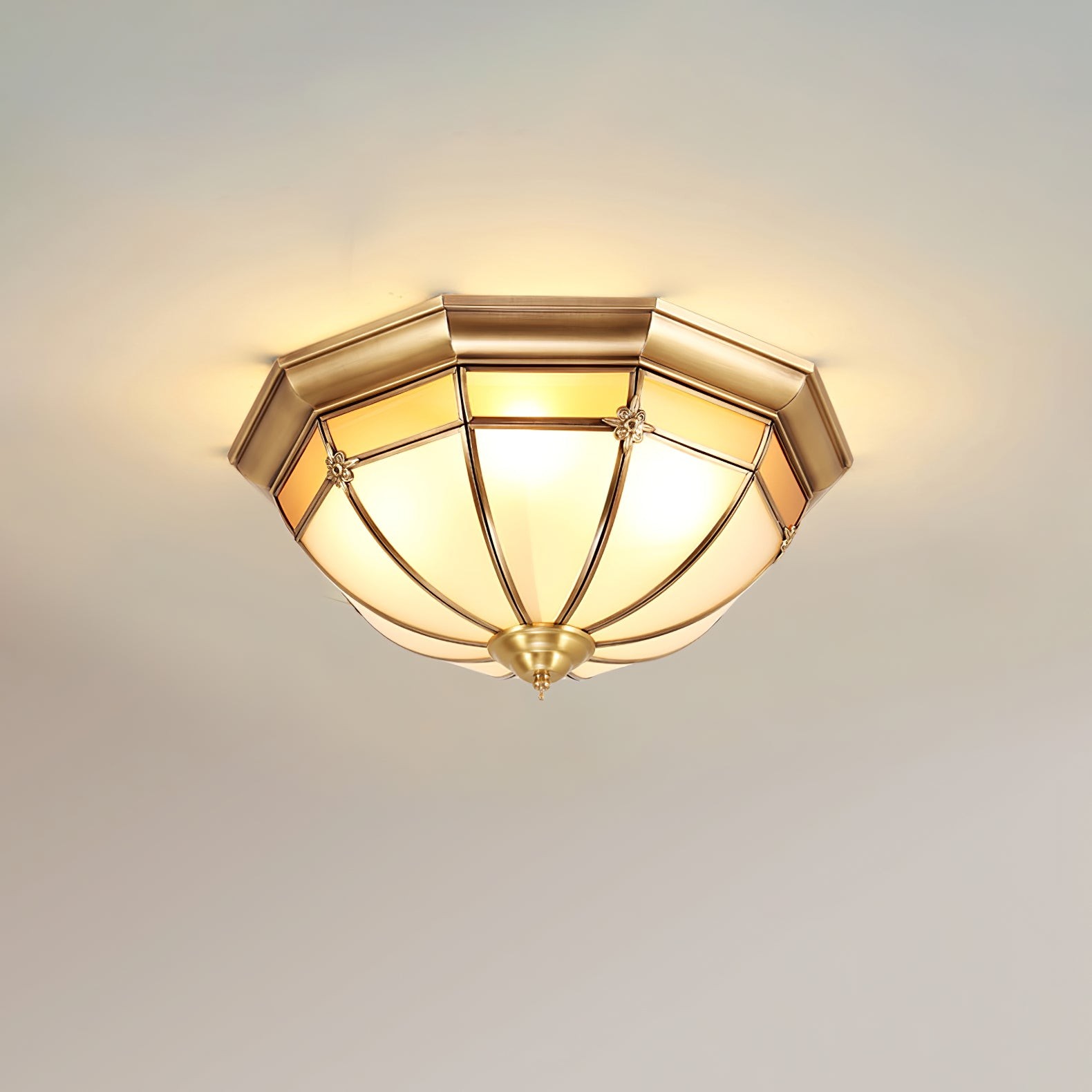 Dome Brass Flush Ceiling Lamp M460