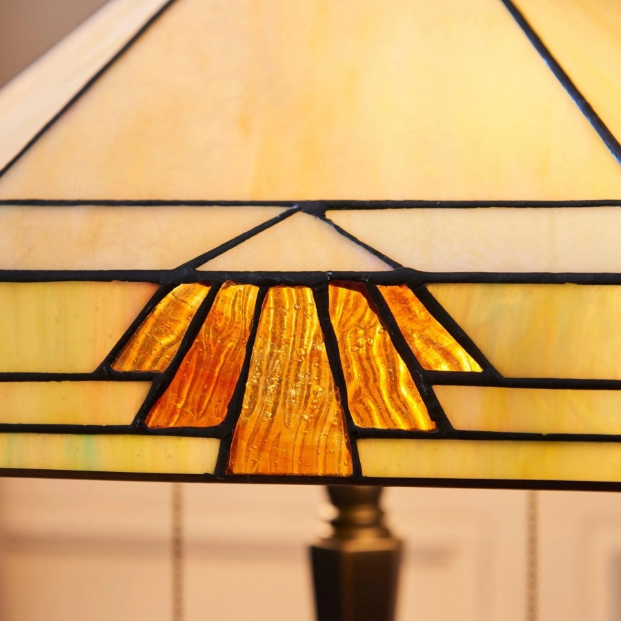 TF Nevada Geometric Stained Glass Table Light - Table Lamp for Living Rooms and Bedrooms T936