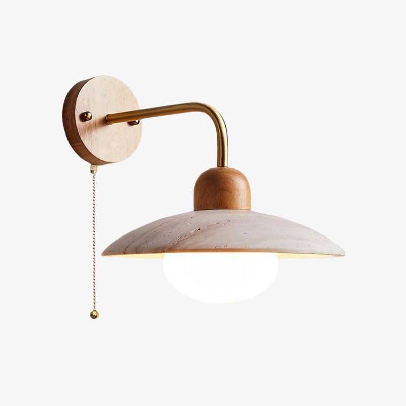 Discra Minimalist Sculptural Circular Wall Lamp —  Natural Style Wall Fixture for Hallway and Bedroom U18