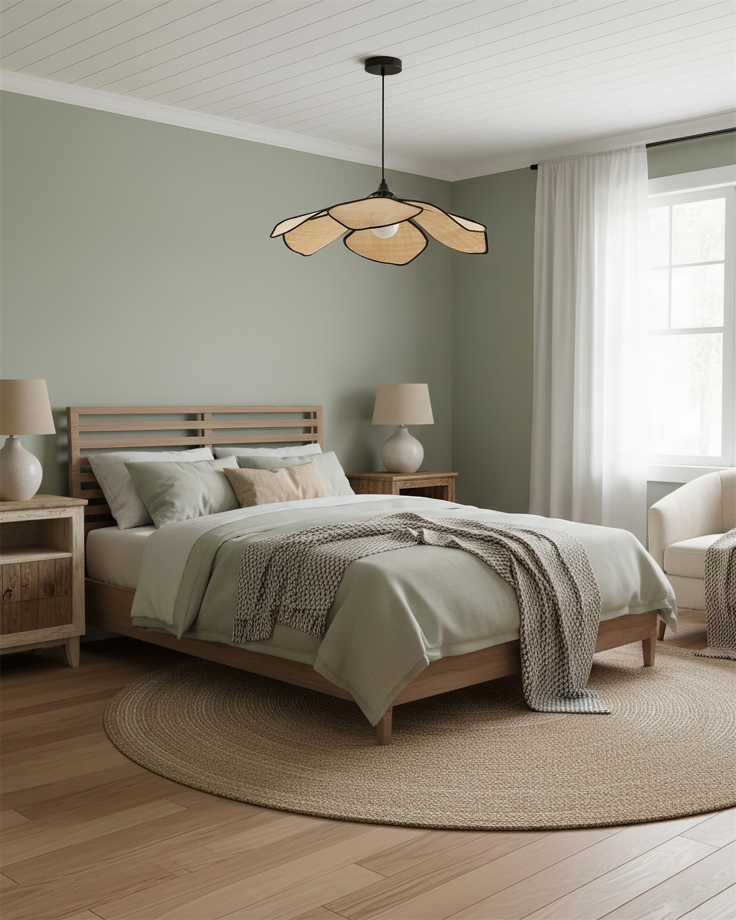 Raffia Petal Pendant Lamp T1475