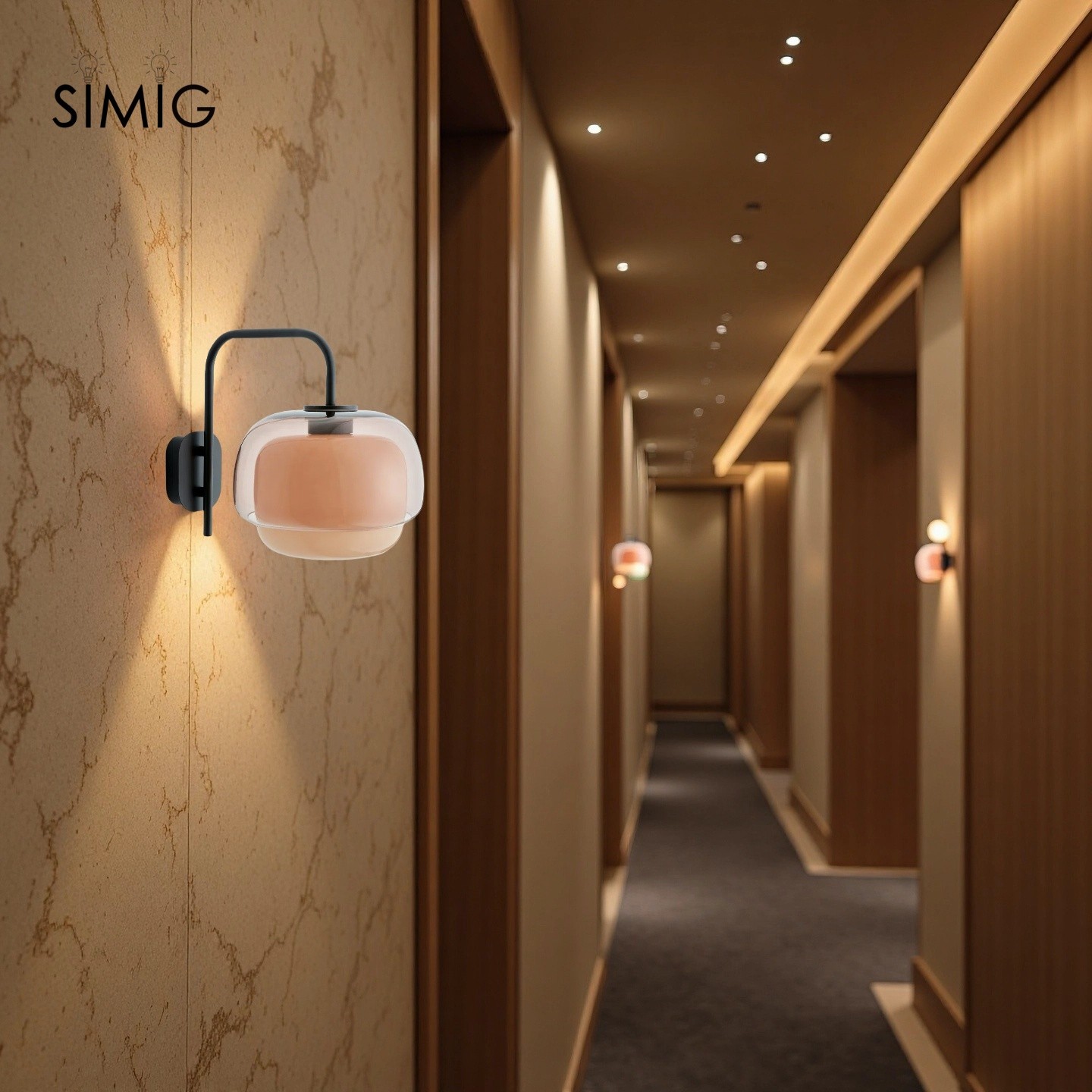 Multi-Layer Color Glass Wall Sconce with Black Metal Frame S237