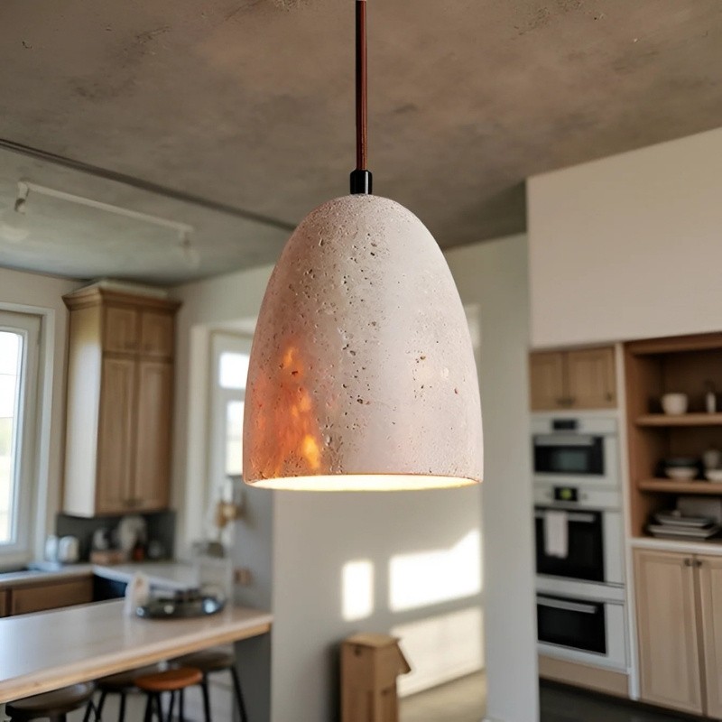 Natural Stone Pendant Lamp - Vintage Design for Dining Area S284