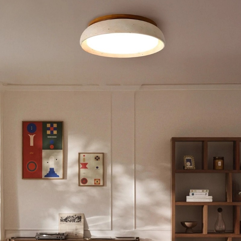 Wabi Sabi Travertine Round Ceiling Lamp - Light for Living Room S290