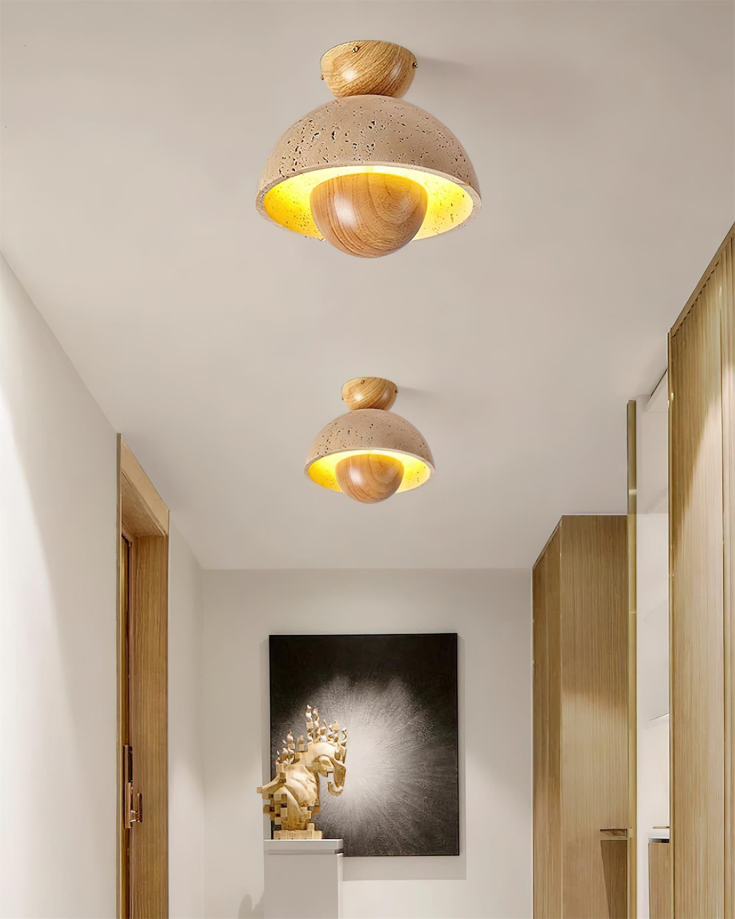 Japanese Wooden Inverted Ceiling Light M88