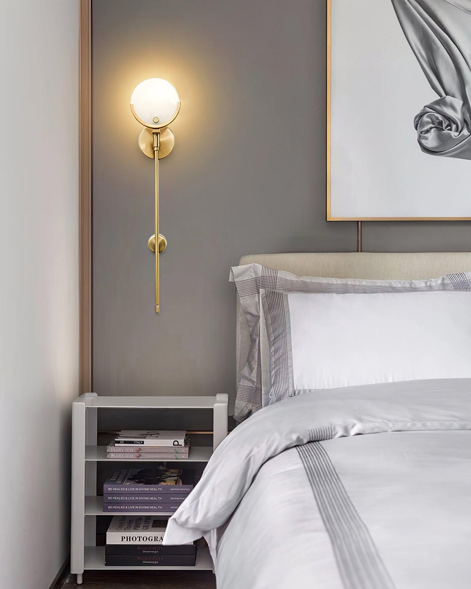 Ava Brass Alabaster Wall Lamp T1612