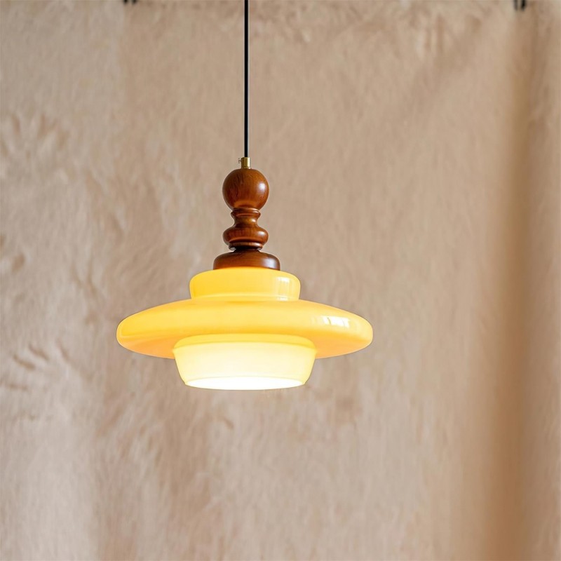 Medieval Cream Glass Pendant Lamp M172