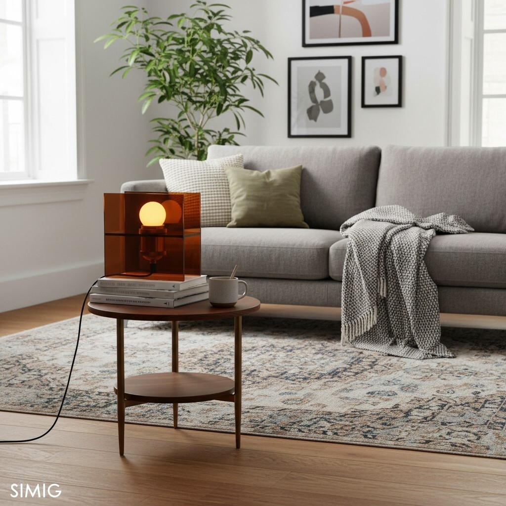 Afterglow Sunset Ocean Horizon Table Lamp - Modern Acrylic for Bedroom and Living Room S258