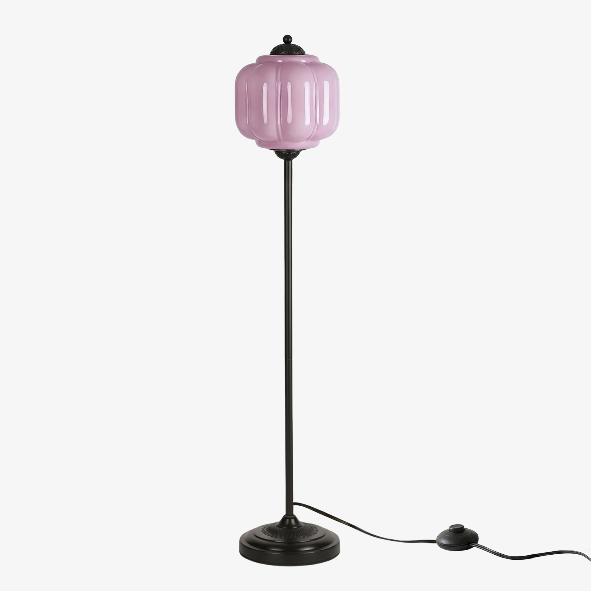 Eloise Pumpkin Glass Floor Lamp - Retro Lighting for Living Room T1169