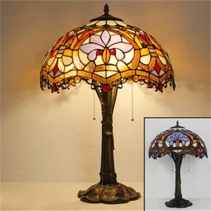Painted Glass Table Light