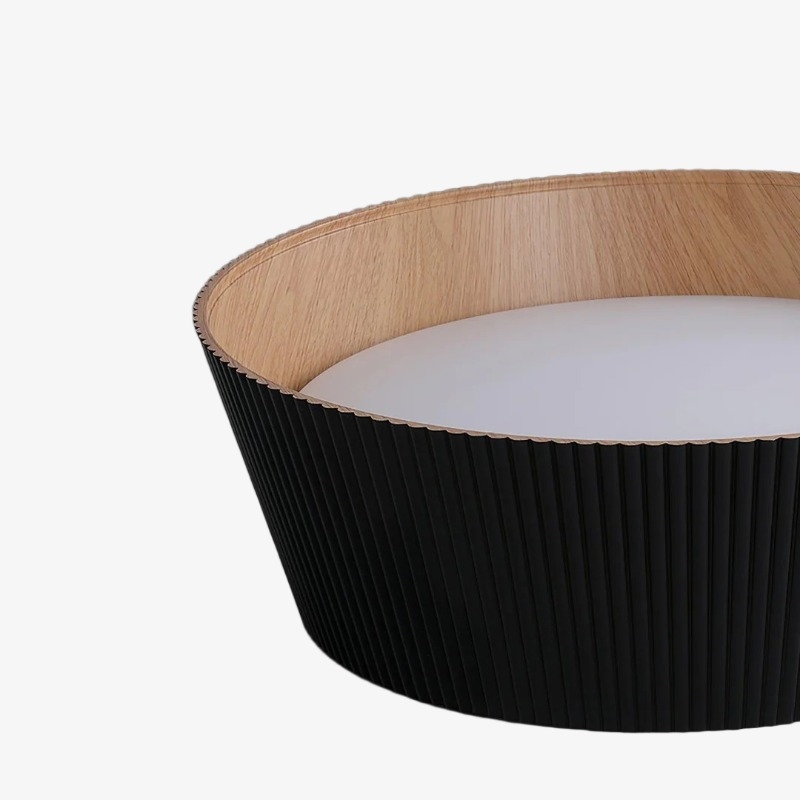 Ribravo Modern Ribbed Textured Shade Ceiling Lamp - Modern Minimalist Lamp for Living Room T1157