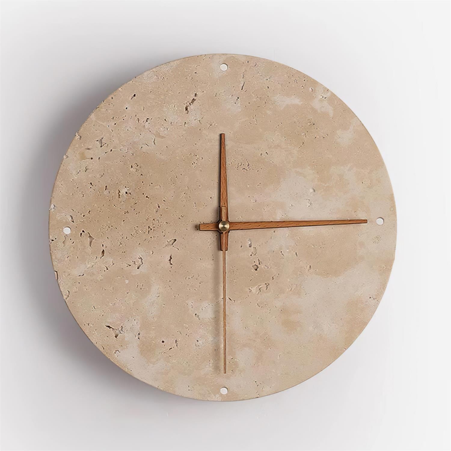 Round Stone Clock Wall Light - Wabi Sabi Lamp for Bedroom P079