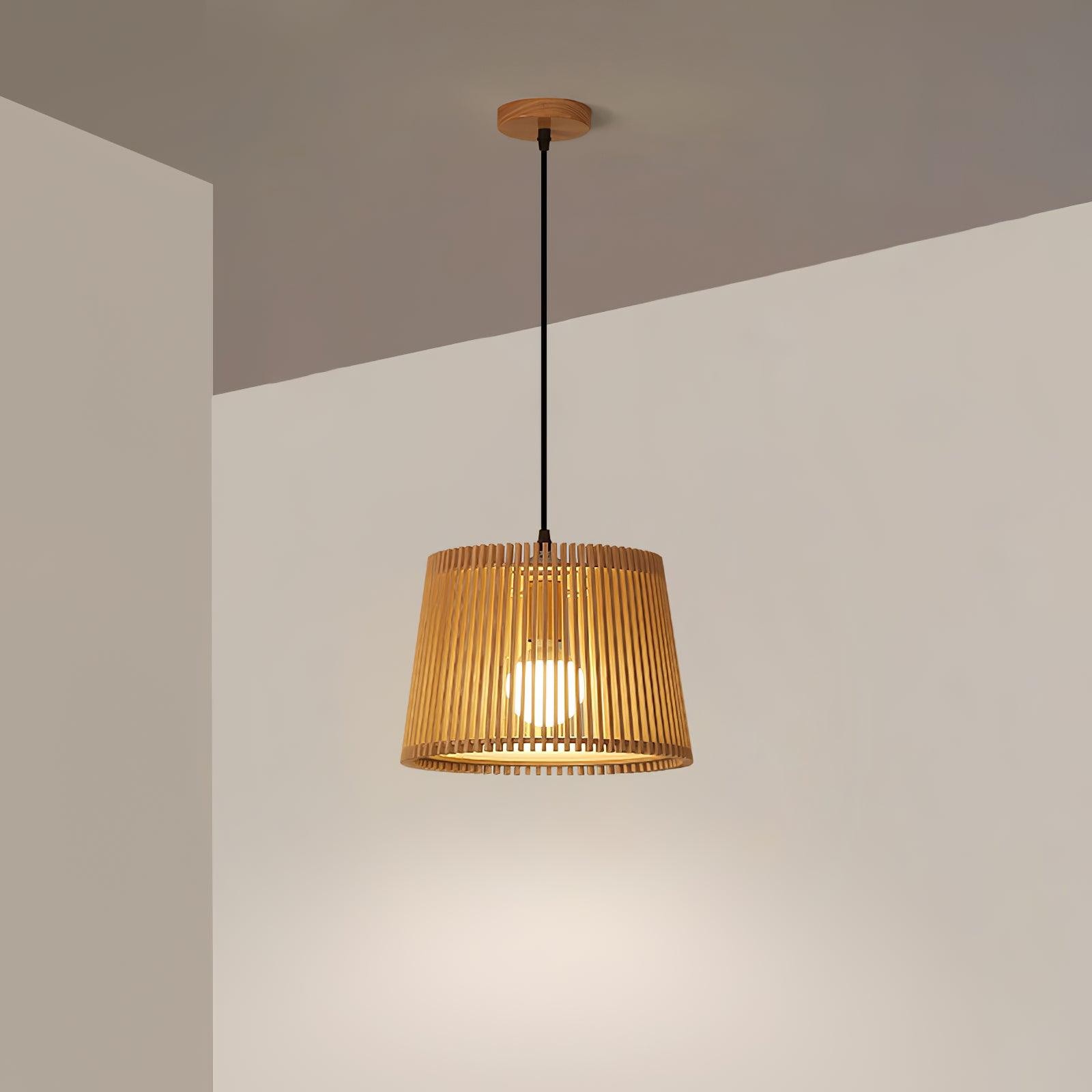 Wooden Log Color Cage Pendant Light M319