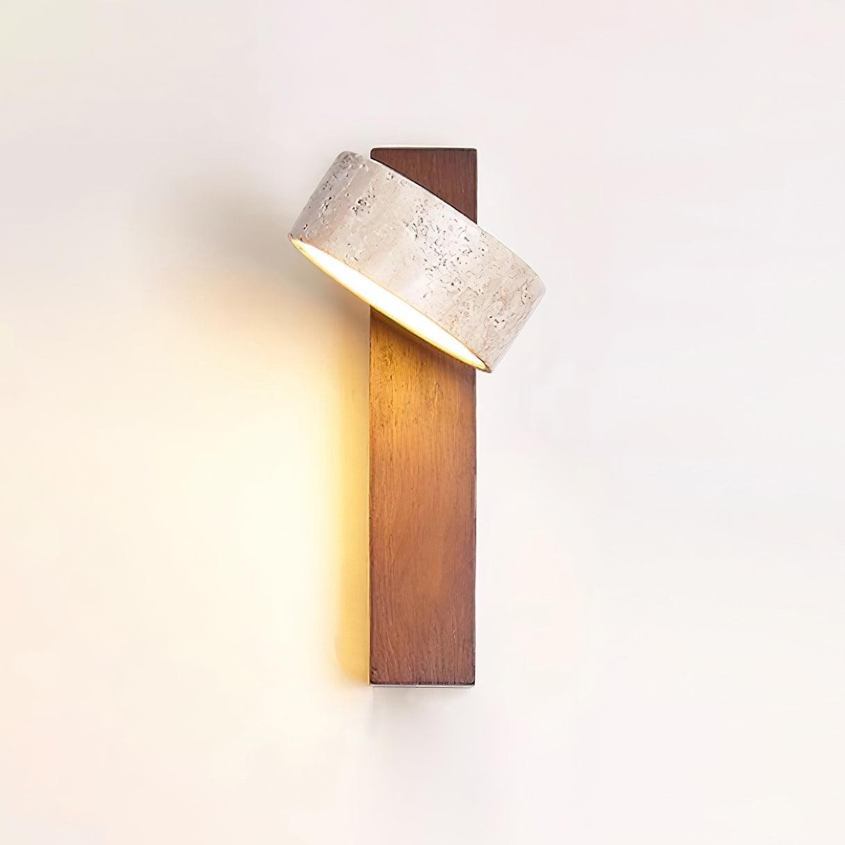 Travertine Cylinder Shade Lamp - Vintage Wall Sconce for Hallway M13