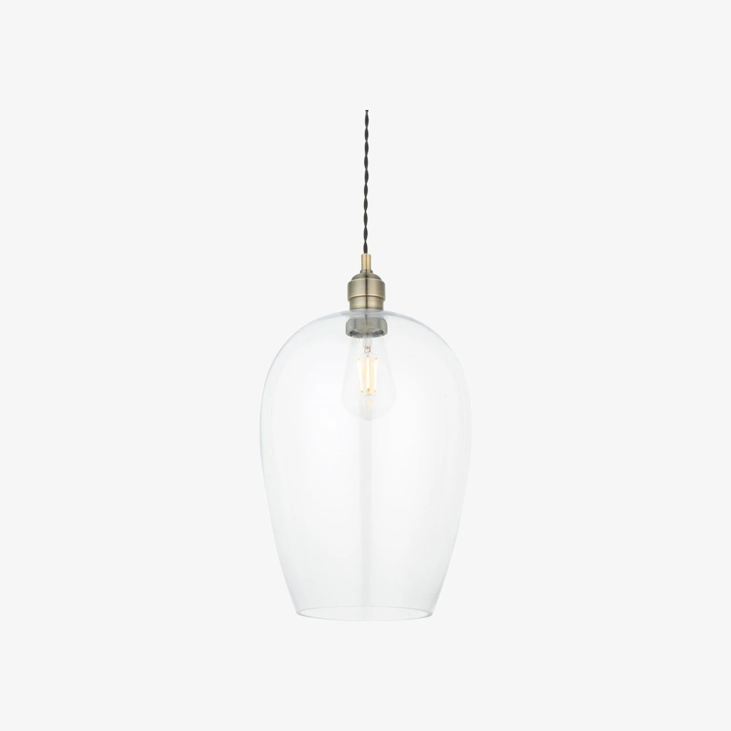 Clarione Height-Adjustable Glass Pendant Light - Classic Art Deco Light T1032