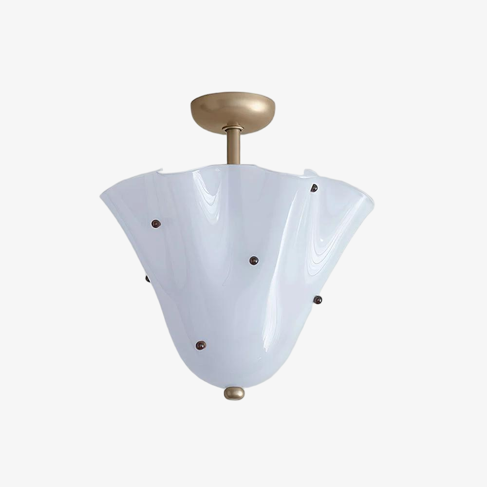 Bellina Petal Fold Glass Ceiling Light - Artistic Fixture for Bedroom T282