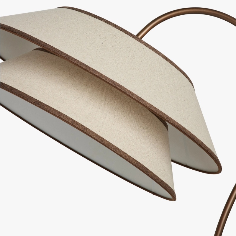 Tarivon Stacked Floor Lamp - Modern Antique Linen Shade for Bedroom & Living Room T705