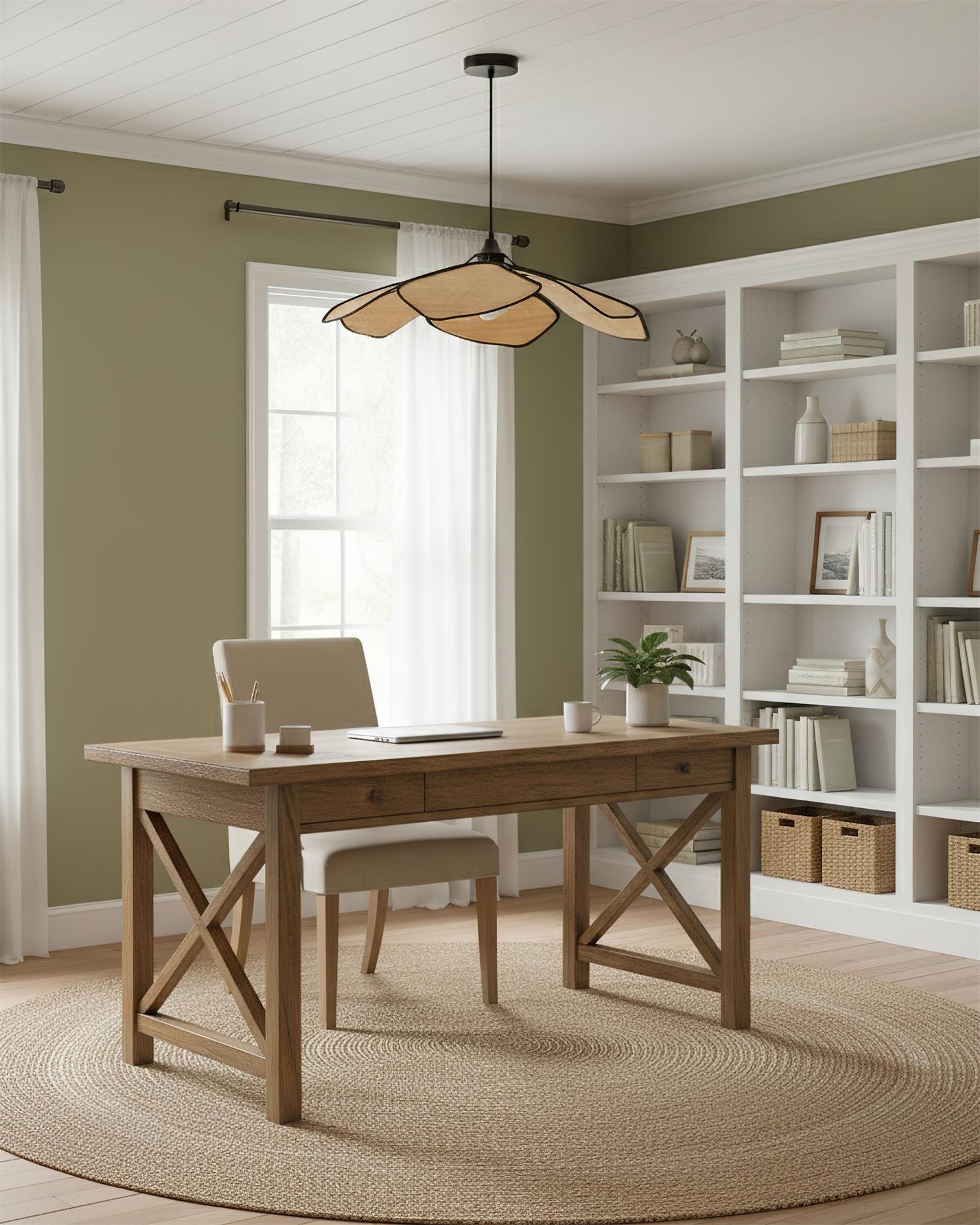 Raffia Petal Pendant Lamp T1475