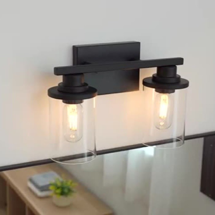 Double Heads Glass Wall Lamp For Bathroom S133