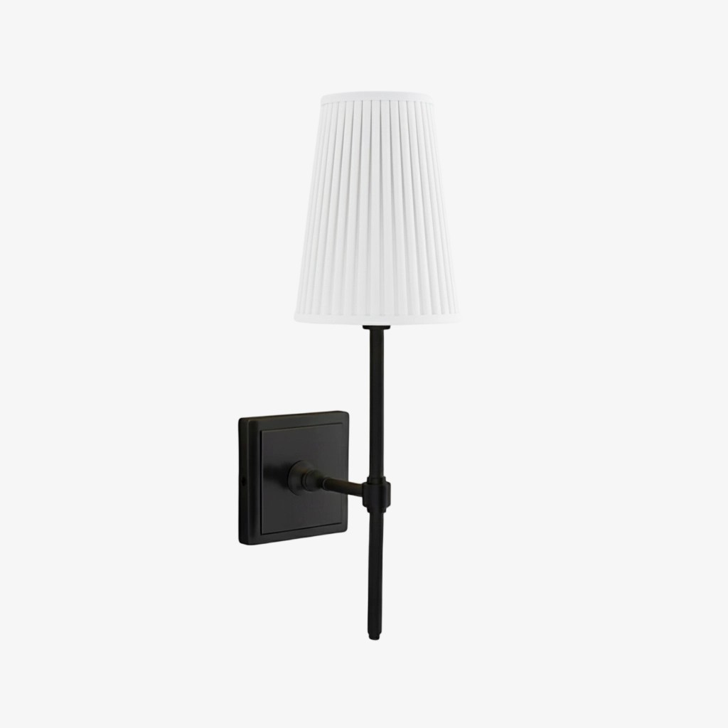 Derlina Stylish Retro Wall Lamp with White Linen Shades – Modern Industrial Design for Any Room T273