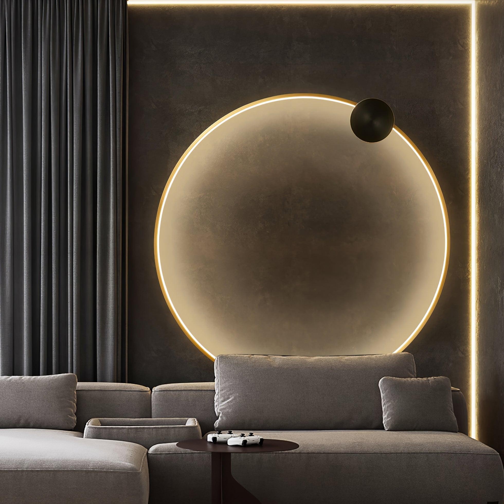 Minimalist Creative Simple Brass Round LED Wall Light M323