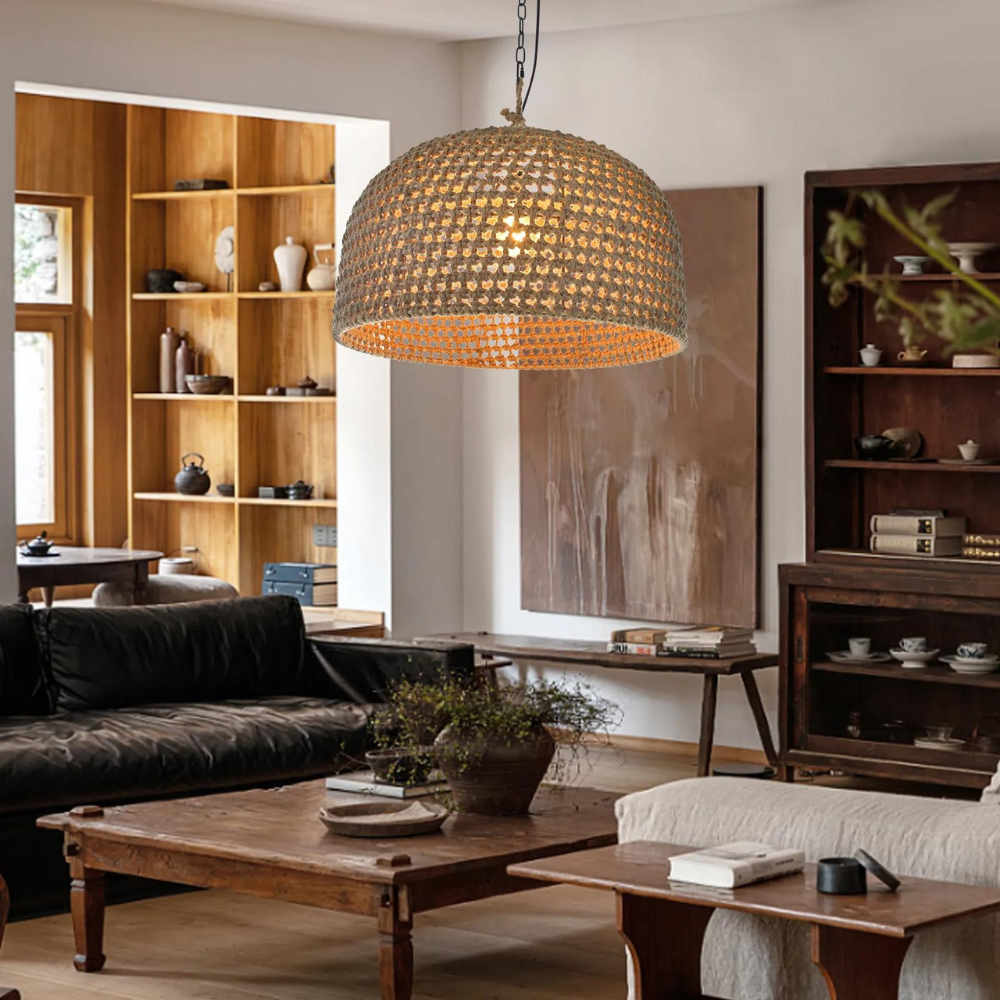 Natural Shadow Rattan Japandi Pendant Light T2054