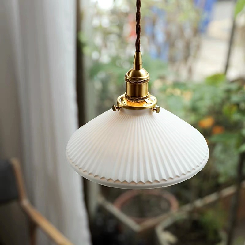 Modern Pleated Ceramic Pendant Light S160