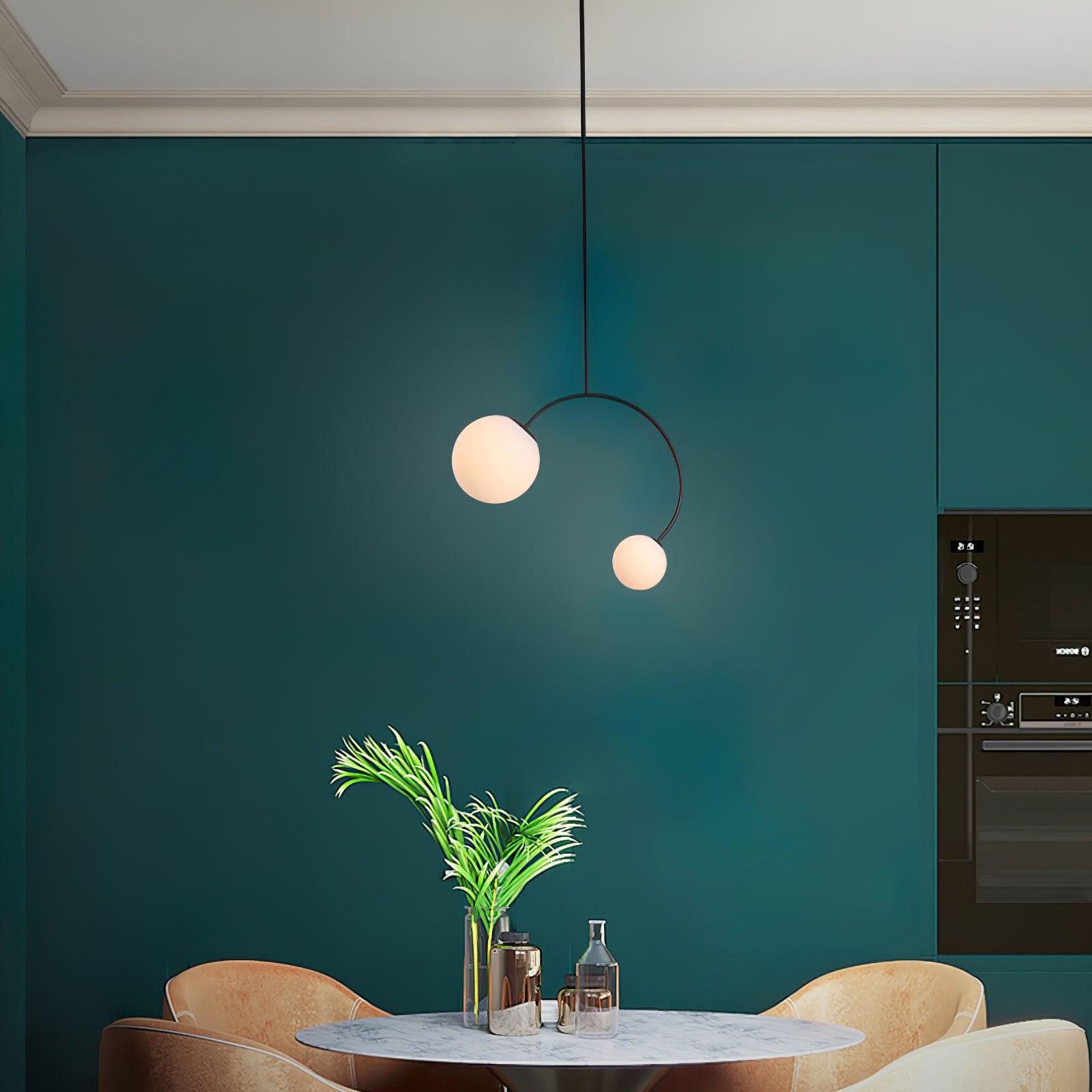 Creative Double Heads Glass Pendant Lamp M389
