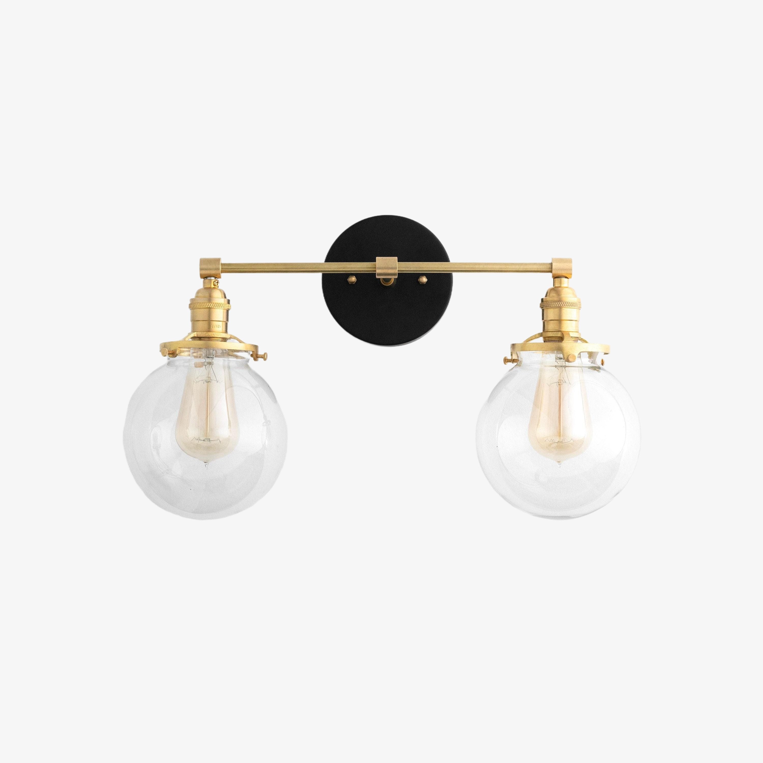 Lumio Globe Glass Globe Vanity Light - Modern Two Light Bathroom Sconce T309