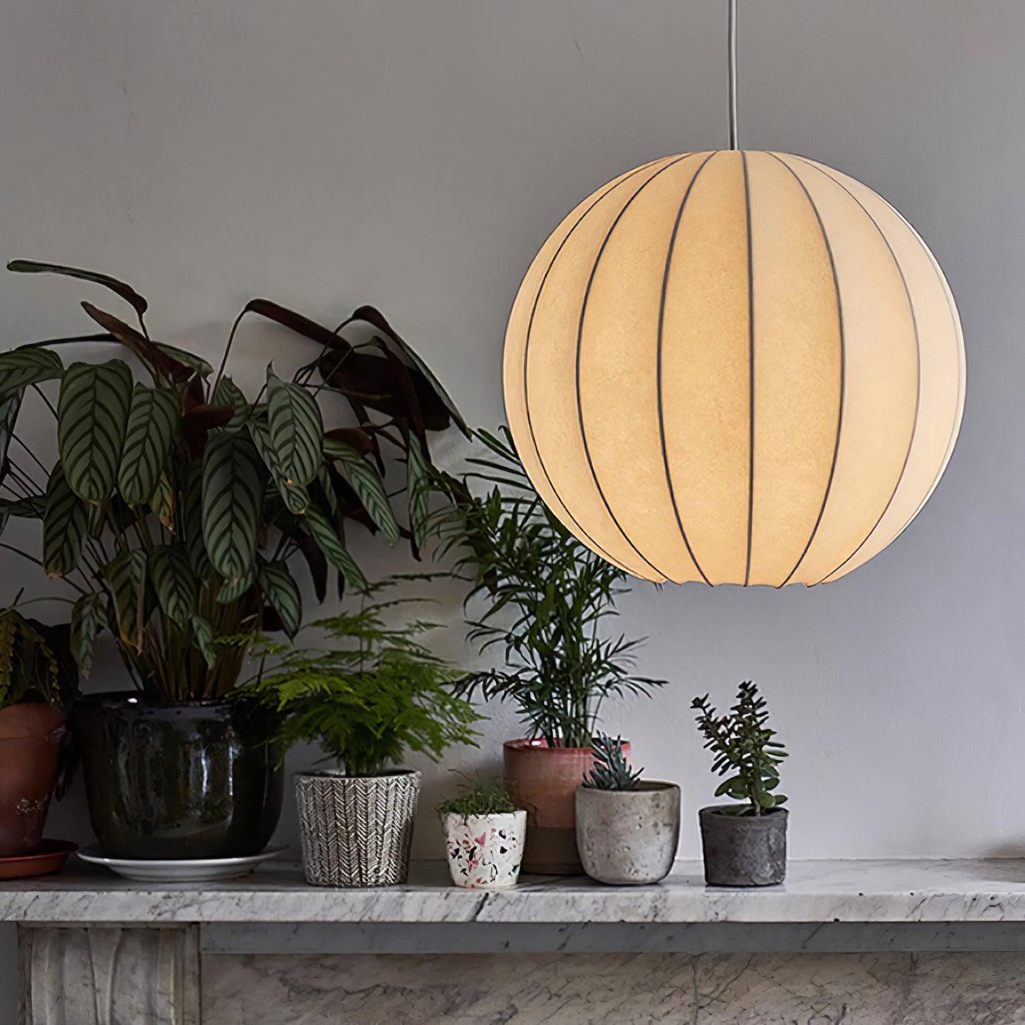 Creative Japanese Minimalist Silk Pendant Lamp For Restaurant M357