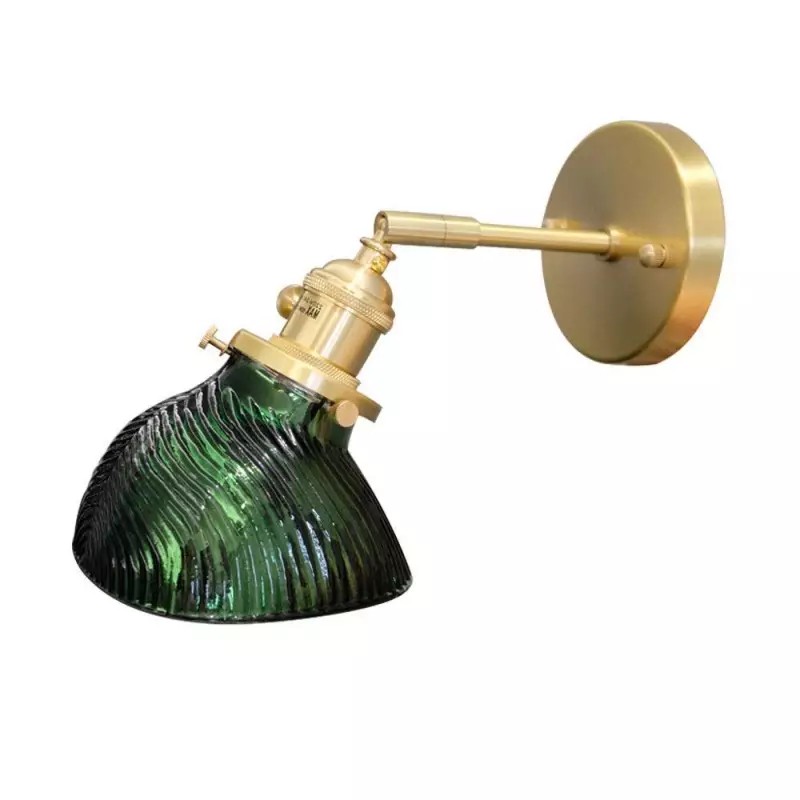 Vintage Brass Glass Wall Light S70