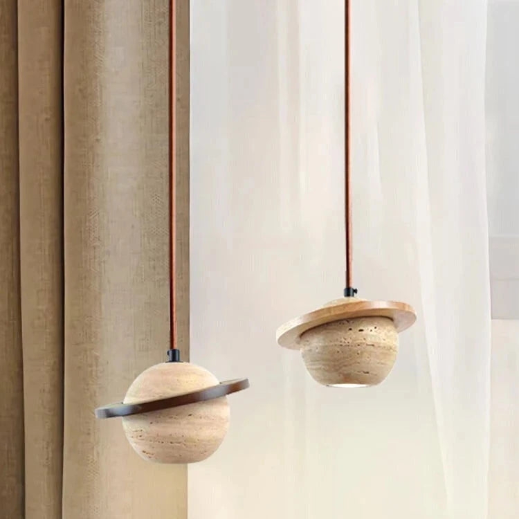 Travertine Planet Pendant Light T2151