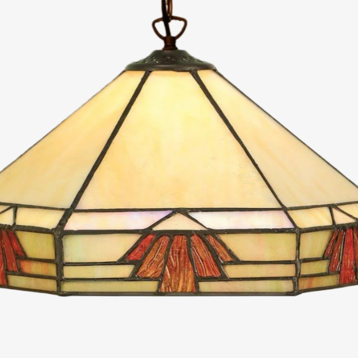 TF Nevada Vintage Stained Glass Pendant - Handcrafted Art Glass Lighting for Dining Areas T971
