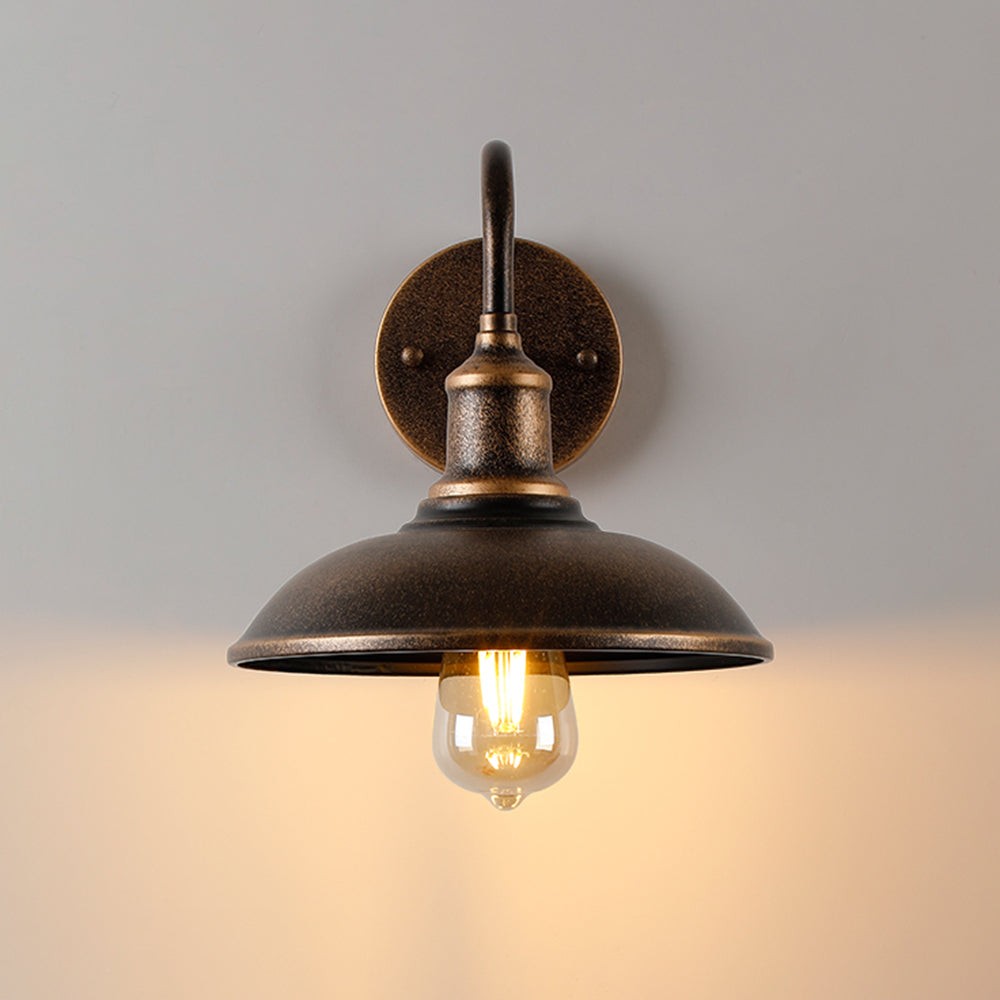 Retro Industrial Bowl Shaped Outdoor Waterproof Wall Light G04