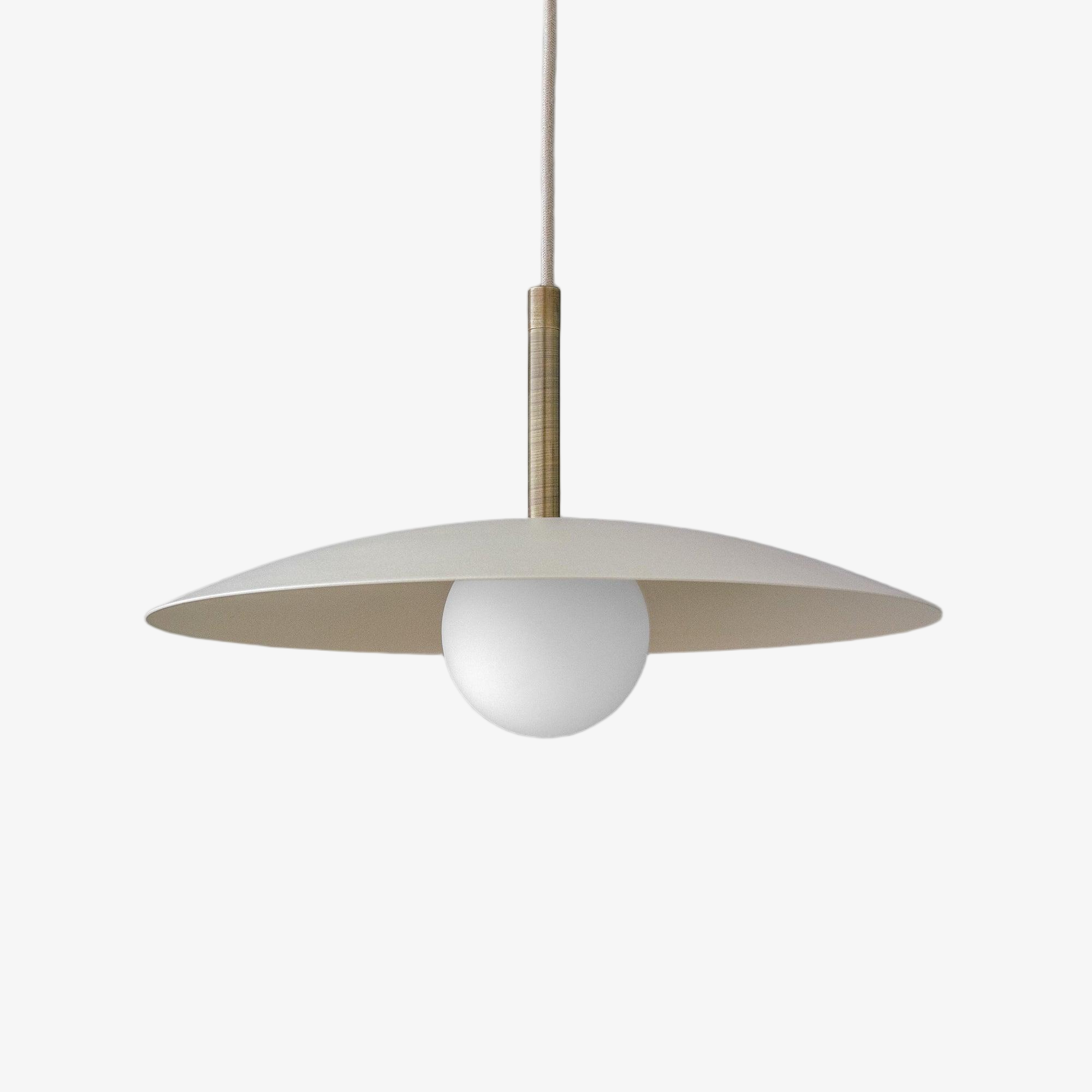 Curva Metal Minimalist Pendant Light - Modern Brass Accent Disc Shade T402