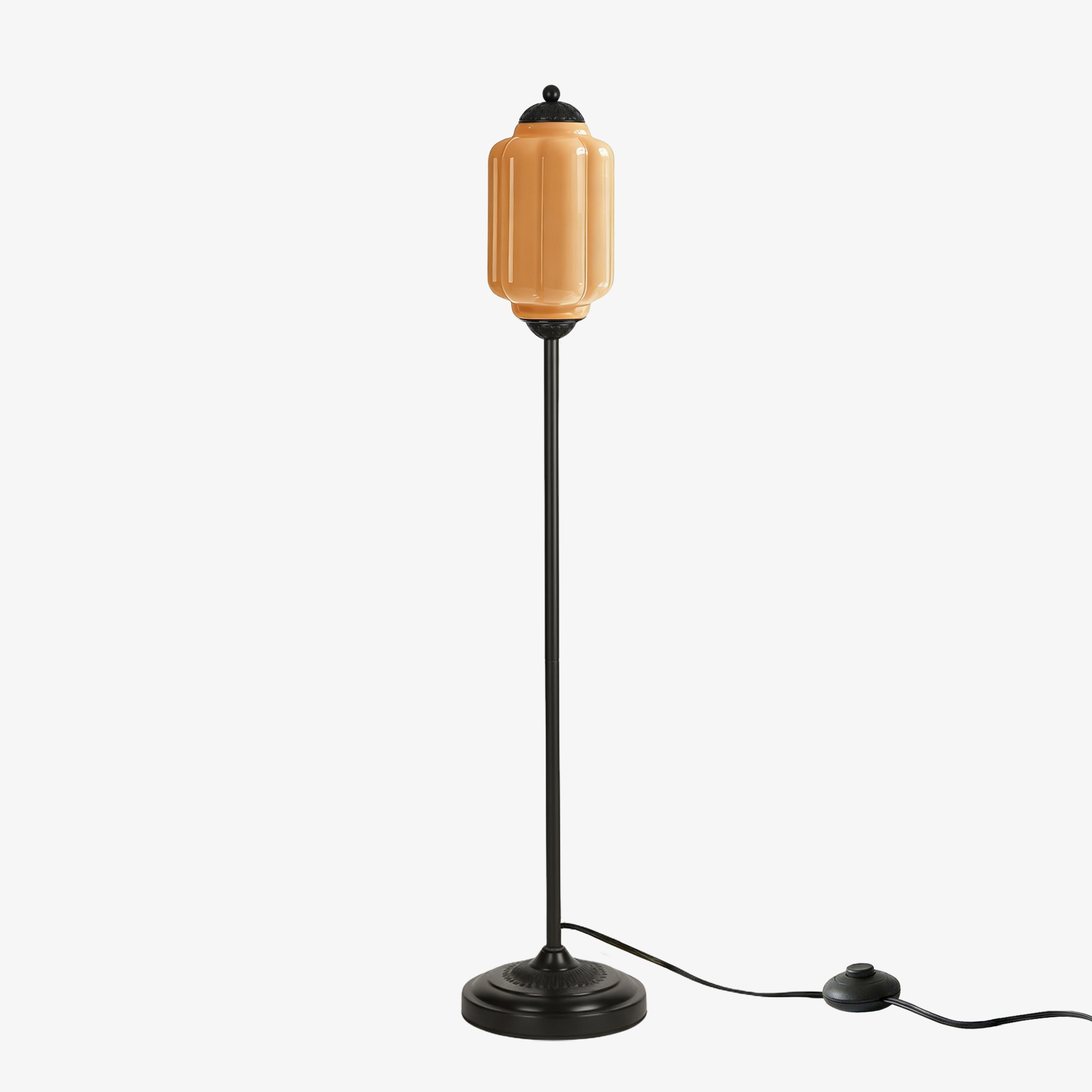 Eloise Pumpkin Glass Floor Lamp - Retro Lighting for Living Room T1169