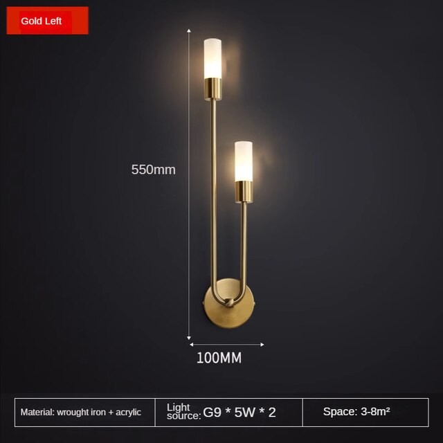 Modern Copper U-Shape Luster LED Wall Lamp M39