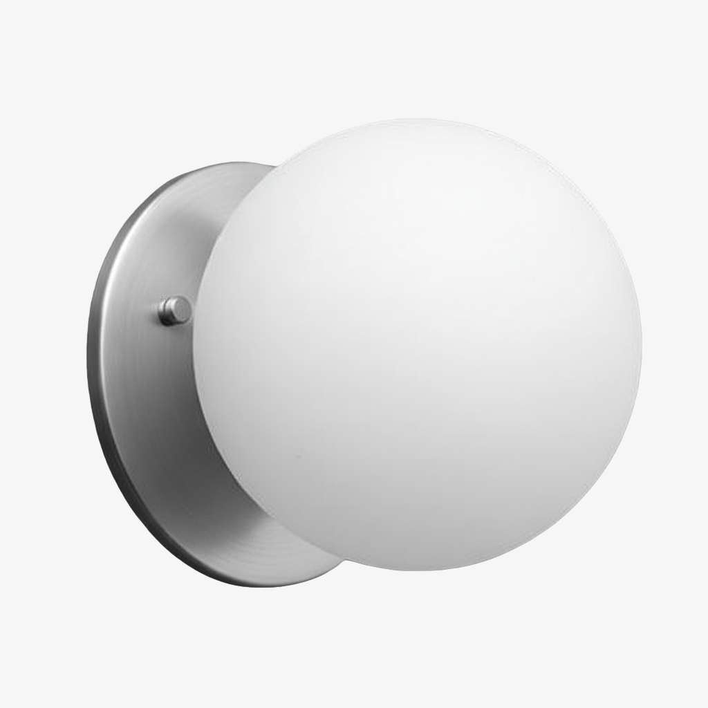Glorica Glass Brass Wall Sconce - Frosted Globe Classic Light For Warm Ambiance T396